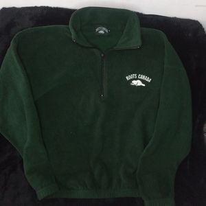 Roots Canada size XL Green Half zip Sweater